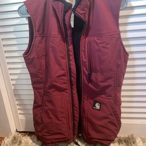 Carhartt Maroon Vest Soft Shell Gortex Womens